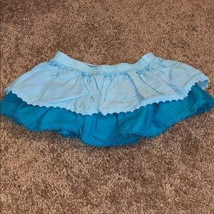 Baby girl blue ruffled skirt w diaper cover